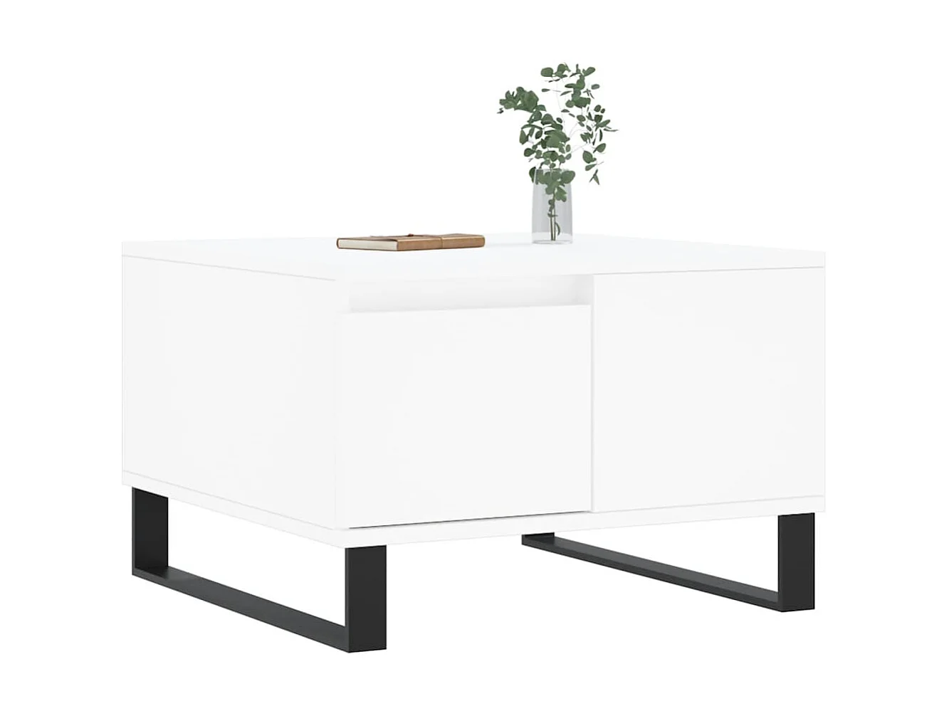 Table basse blanc 55x55x36,5 cm bois d'ingénierie OFR18087 BonneVie Meuble