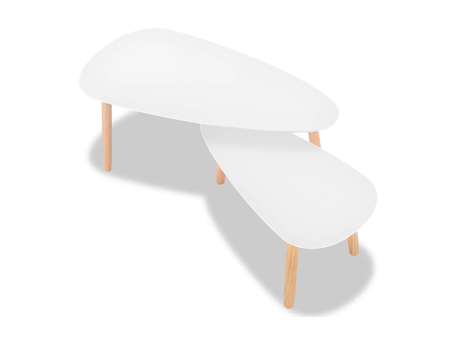 Conjunto mesas de centro 2 pcs pinho maciço branco PT894476