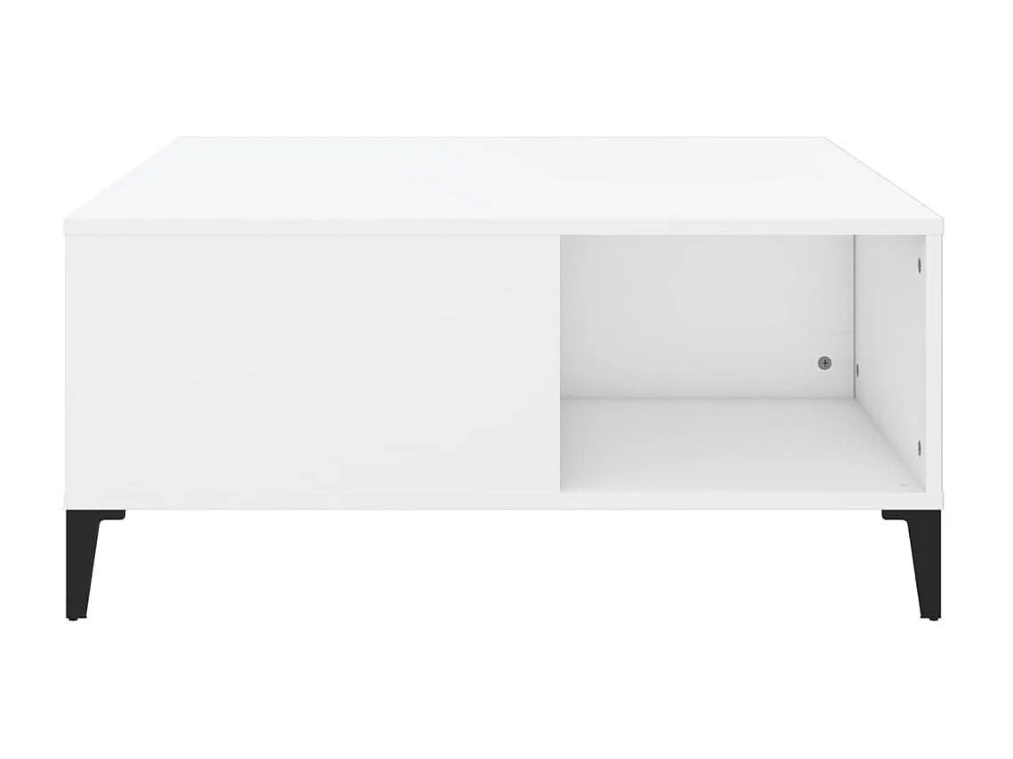 Table basse blanc 80x80x36,5 cm bois d'ingénierie OFR11673 BonneVie Meuble