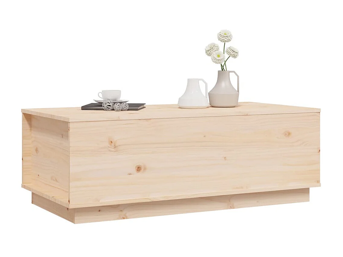 Mesa de centro de madera maciza de pino 100x50x35 cm ES608247
