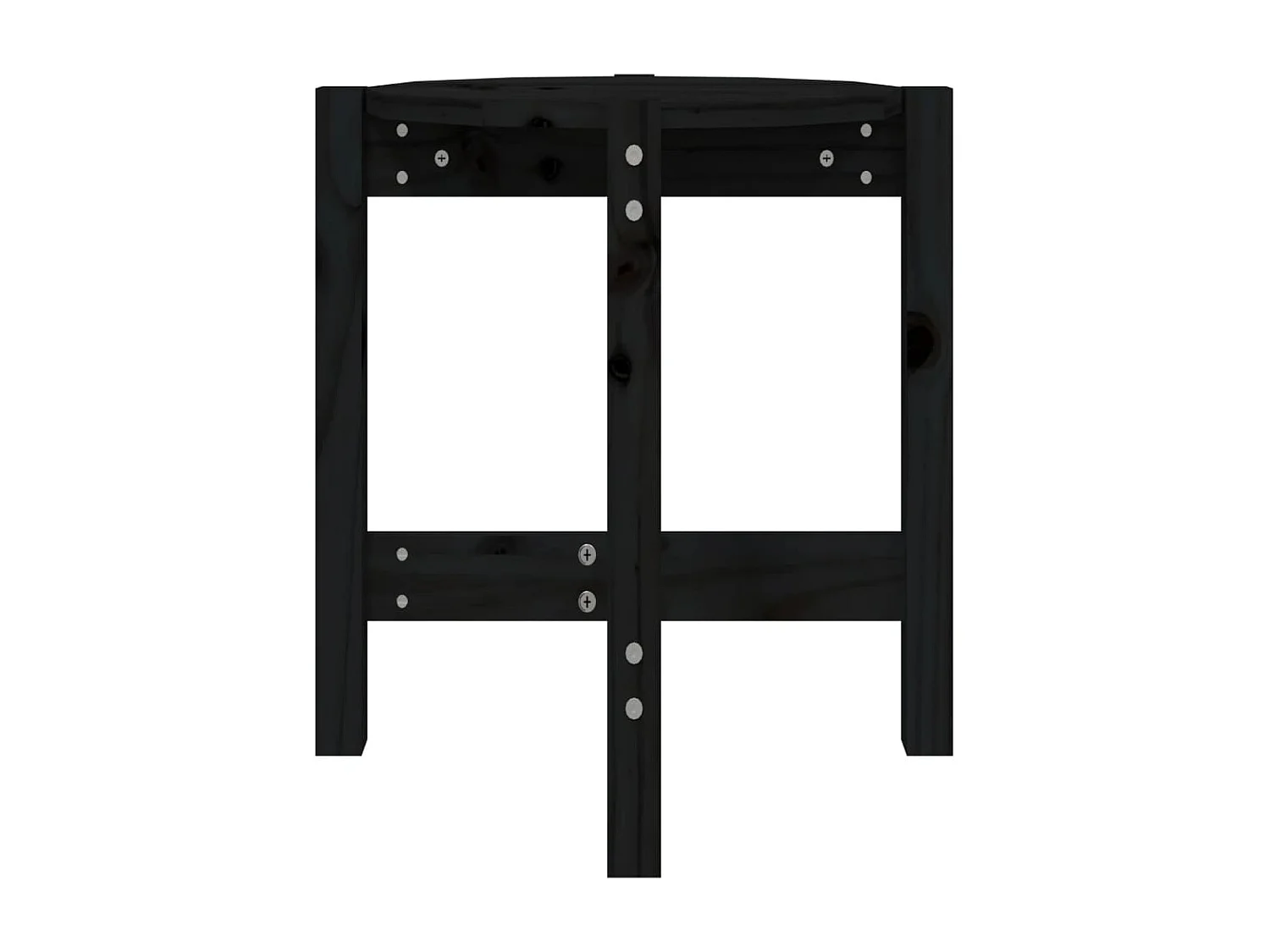 Table basse Noir Ø 42,5x45 cm Bois massif de pin OFR23527 BonneVie Meuble