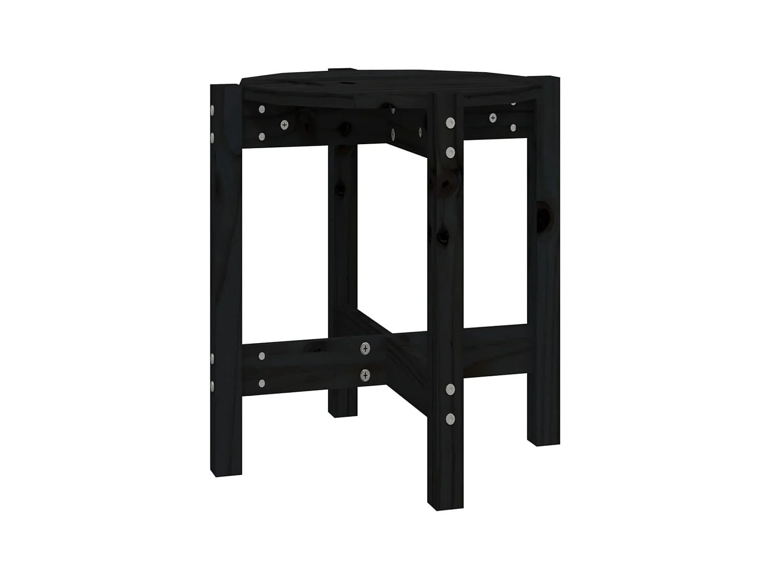 Mesa de centro de madera maciza de pino negro Ø42,5x45 cm ES97446