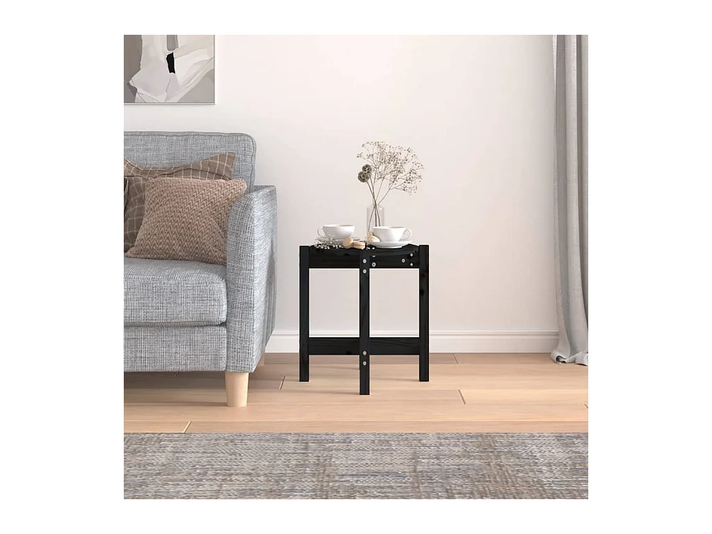 Mesa de centro de madera maciza de pino negro Ø42,5x45 cm ES97446