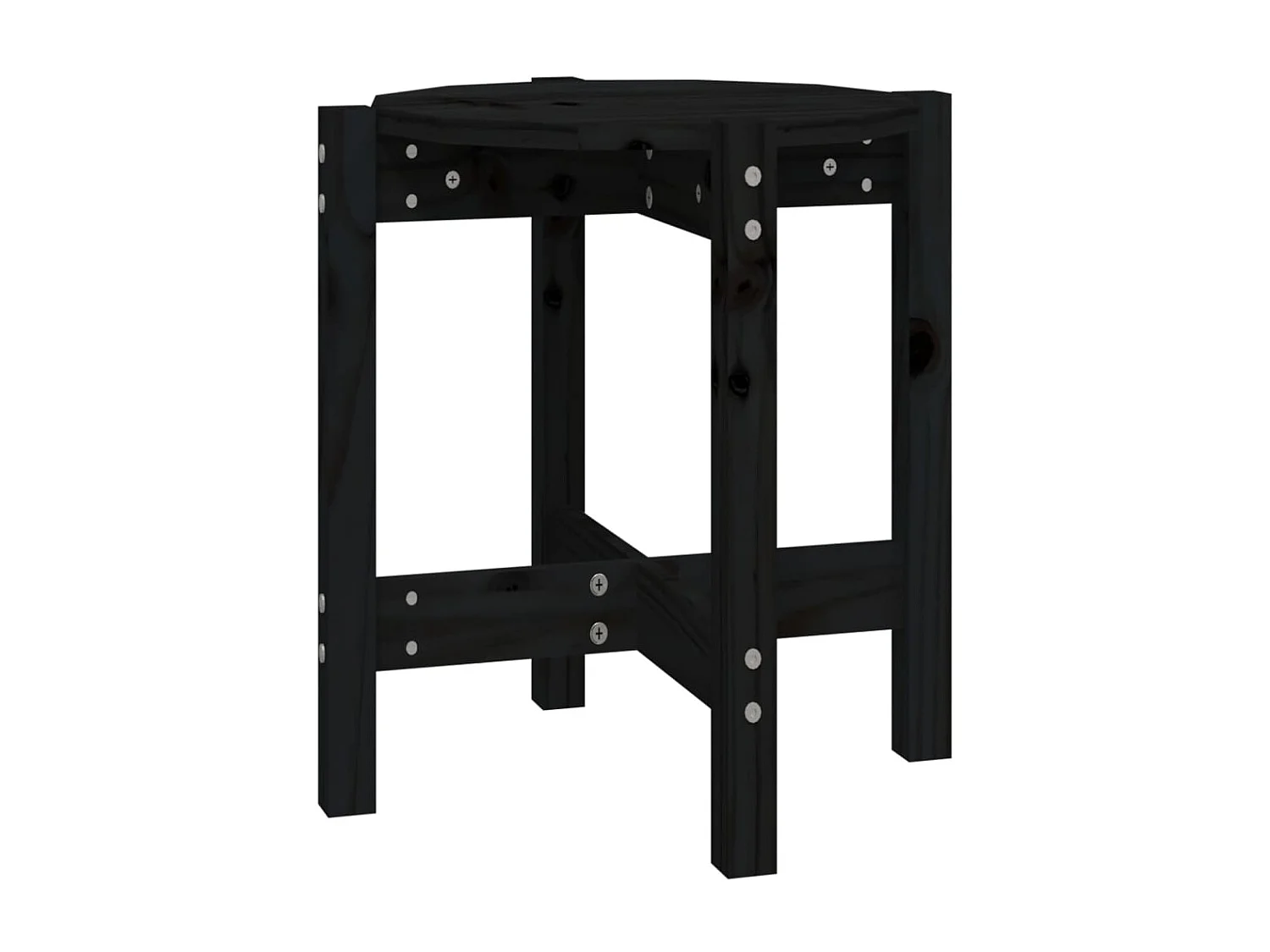 Mesa de centro Ø 42,5x45 cm madeira de pinho maciça preto PT349351