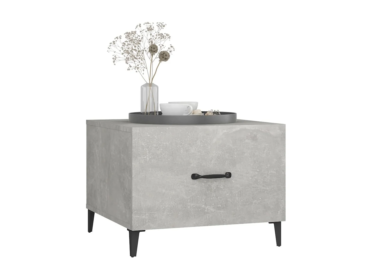 Table basse avec pieds en métal Gris béton 50x50x40 cm OFR10801 BonneVie Meuble