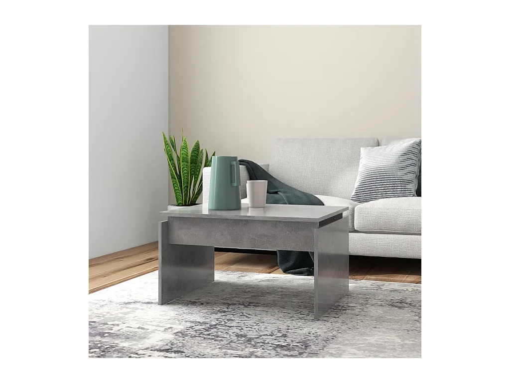 Table basse Gris béton 68x50x38 cm Aggloméré OFR71528 BonneVie Meuble