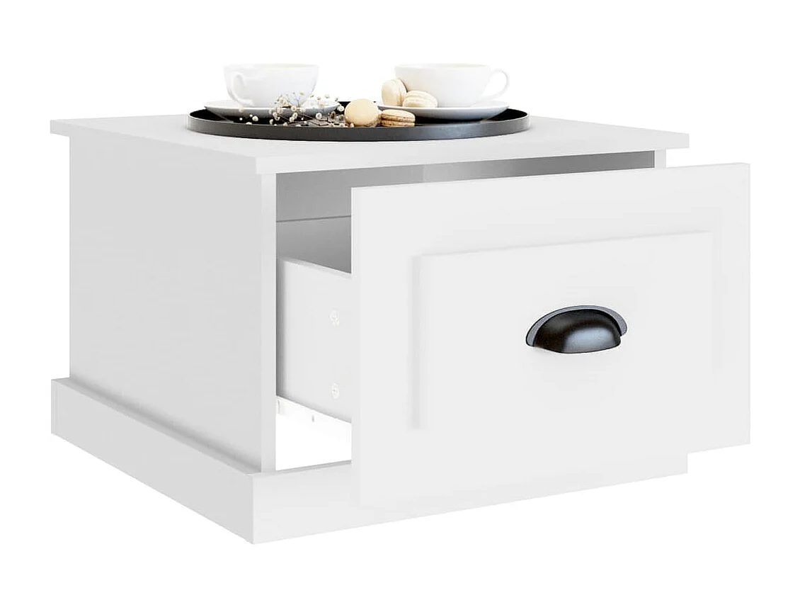 Table basse blanc 50x50x35 cm bois d'ingénierie OFR75863 BonneVie Meuble