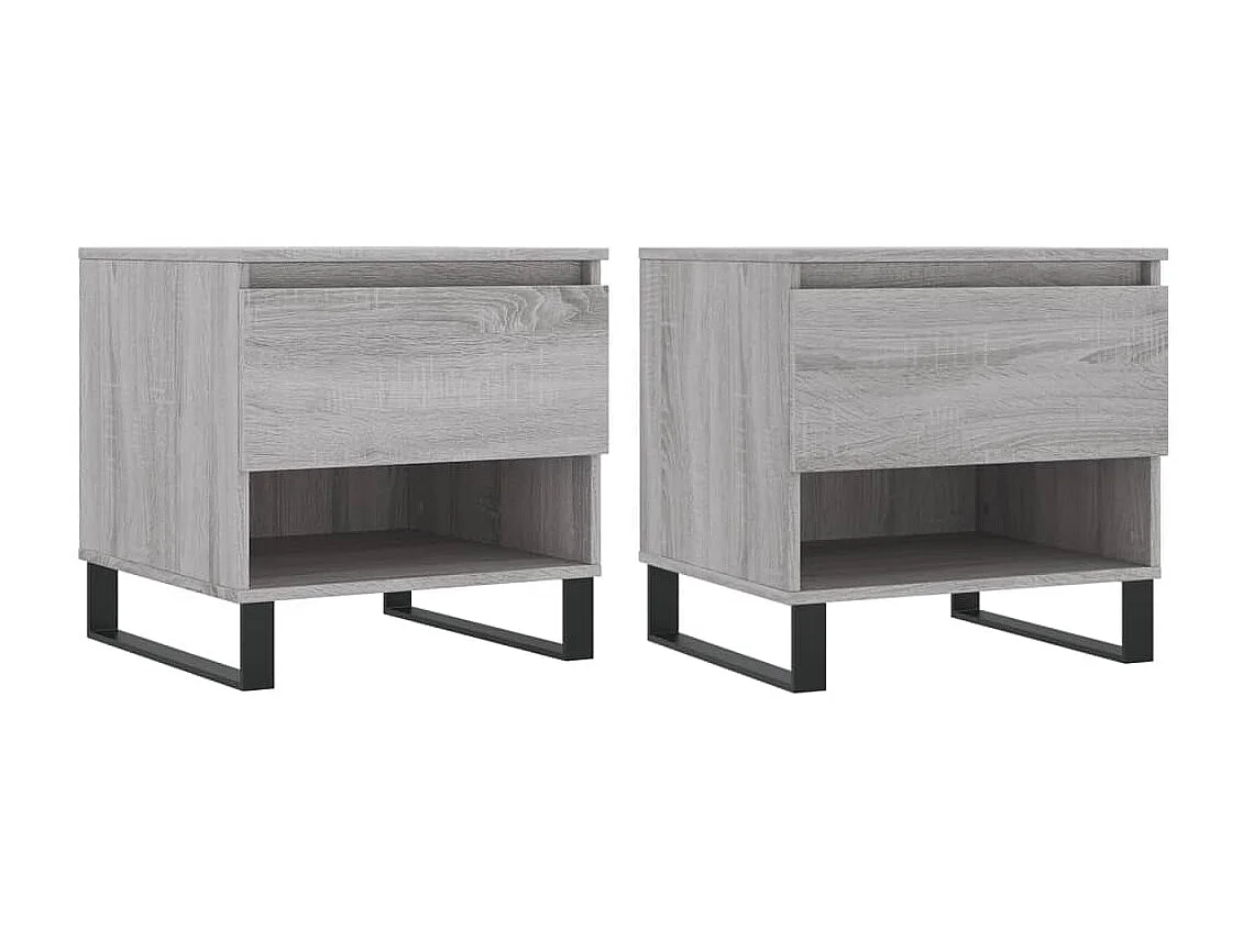 Mesas de centro 2 uds madera ingeniería gris Sonoma 50x46x50 cm ES58935