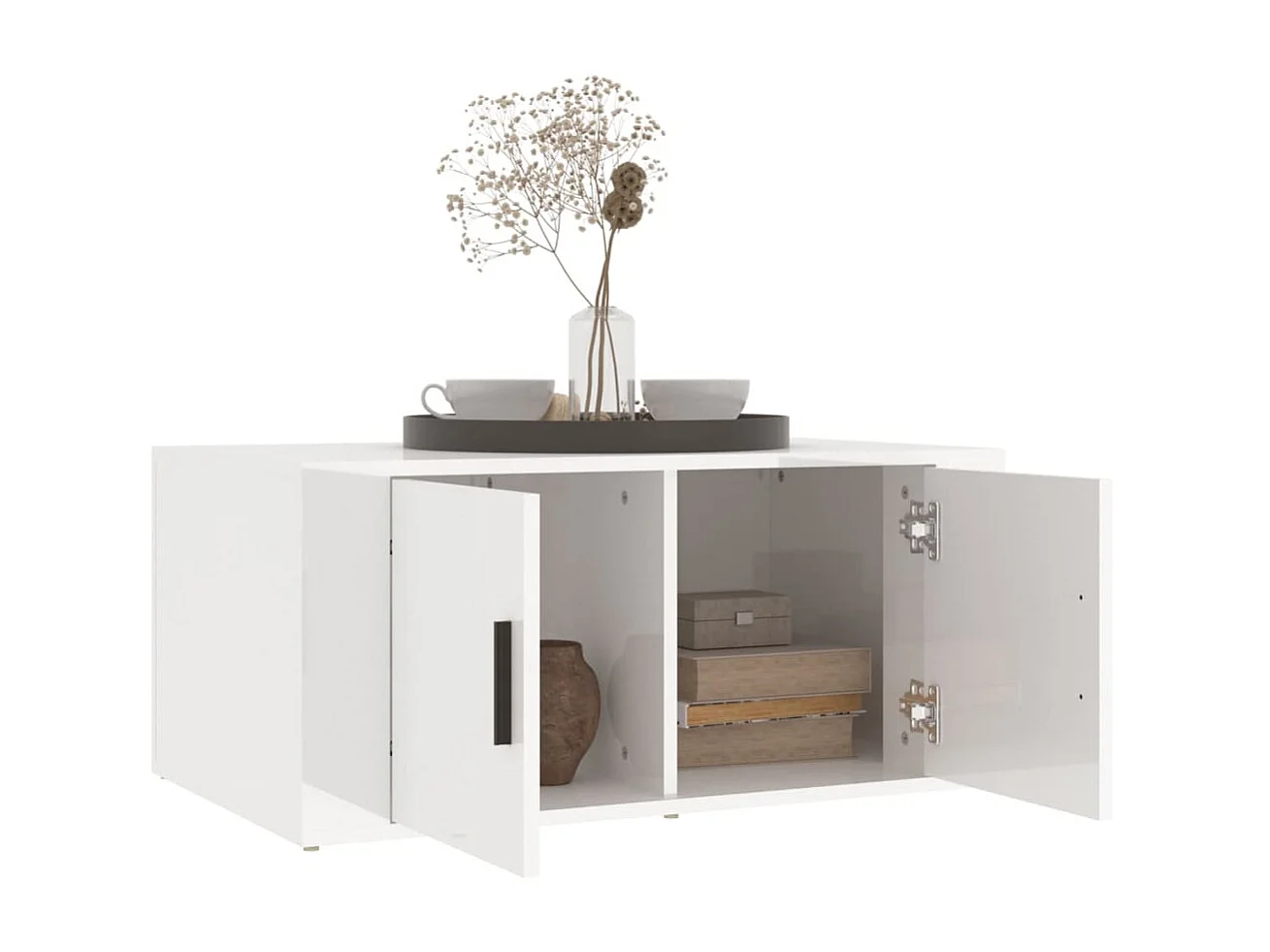 Mesa de centro 80x50x36 cm derivados madeira branco brilhante PT480521