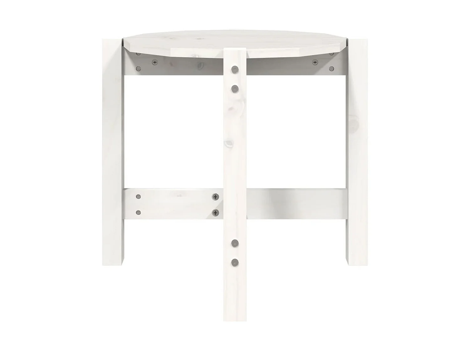 Table basse Blanc Ø 52,5x45 cm Bois massif de pin OFR99762 BonneVie Meuble