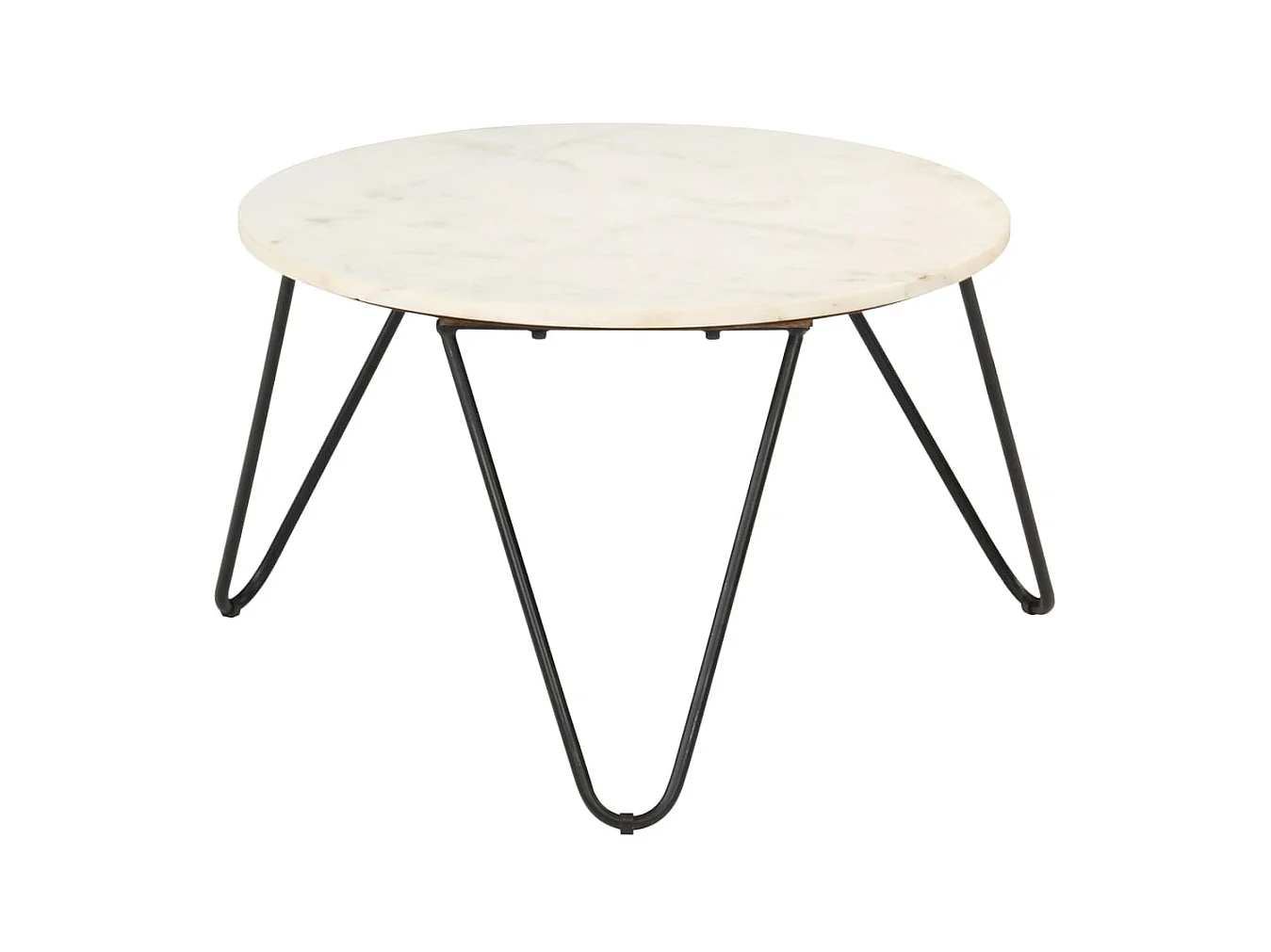 Salontafel 65x65x42 cm echt steen met marmeren textuur wit NL998543