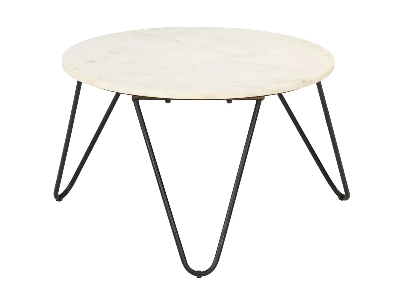 Table basse Blanc 65x65x42 cm Pierre véritable texture marbre OFR46453 BonneVie Meuble