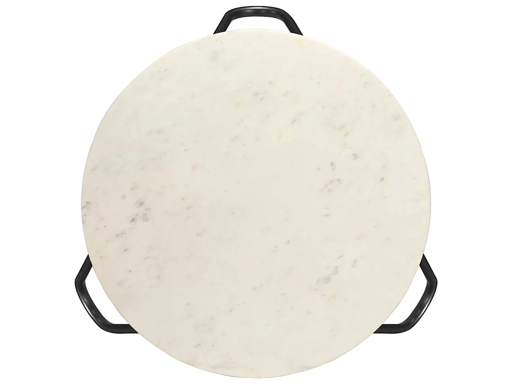 Table basse Blanc 65x65x42 cm Pierre véritable texture marbre OFR46453 BonneVie Meuble