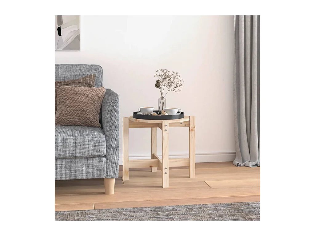 Table basse Ø 52,5x45 cm Bois massif de pin OFR73056 BonneVie Meuble