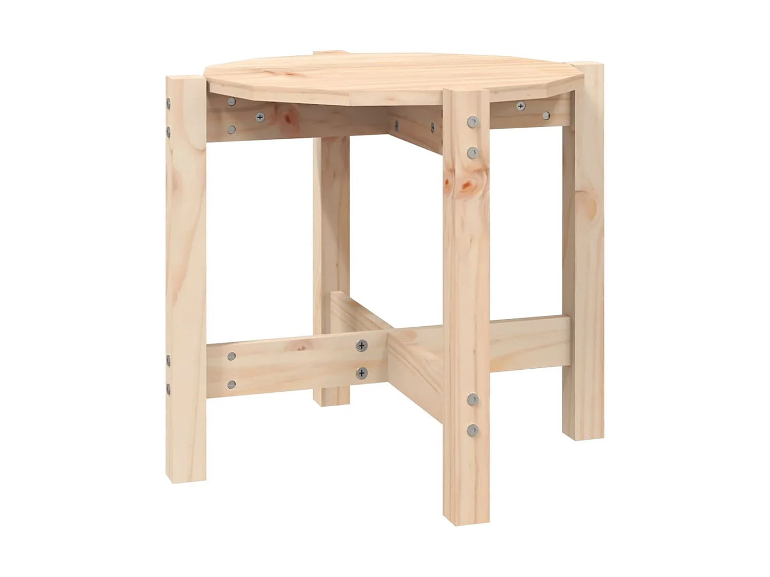 Table basse Ø 52,5x45 cm Bois massif de pin OFR73056 BonneVie Meuble