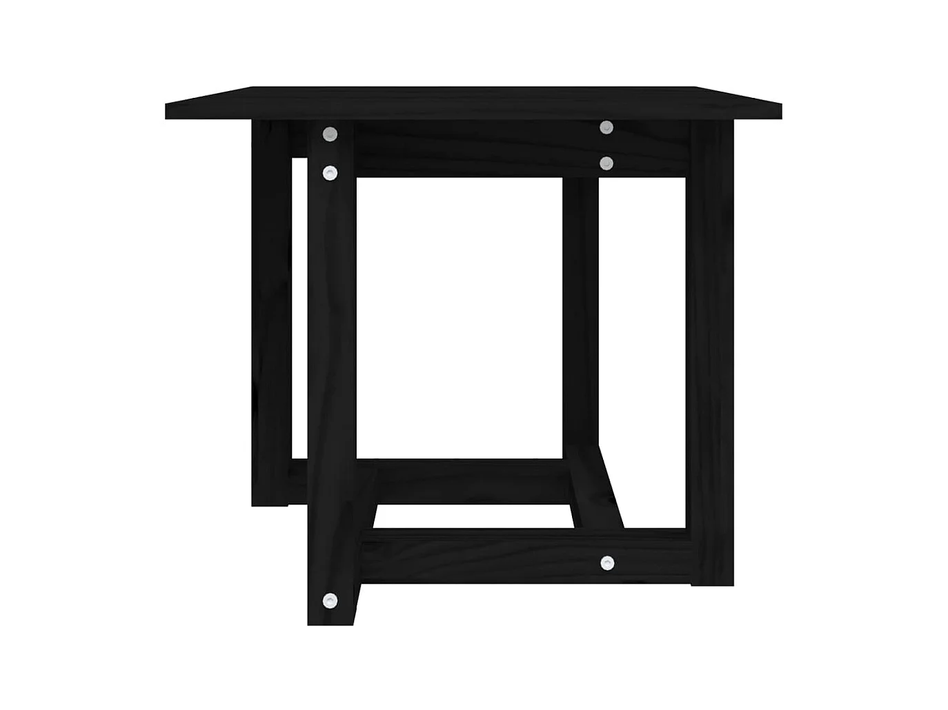 Mesa de centro de madera maciza de pino negro 50x50x45 cm ES40531