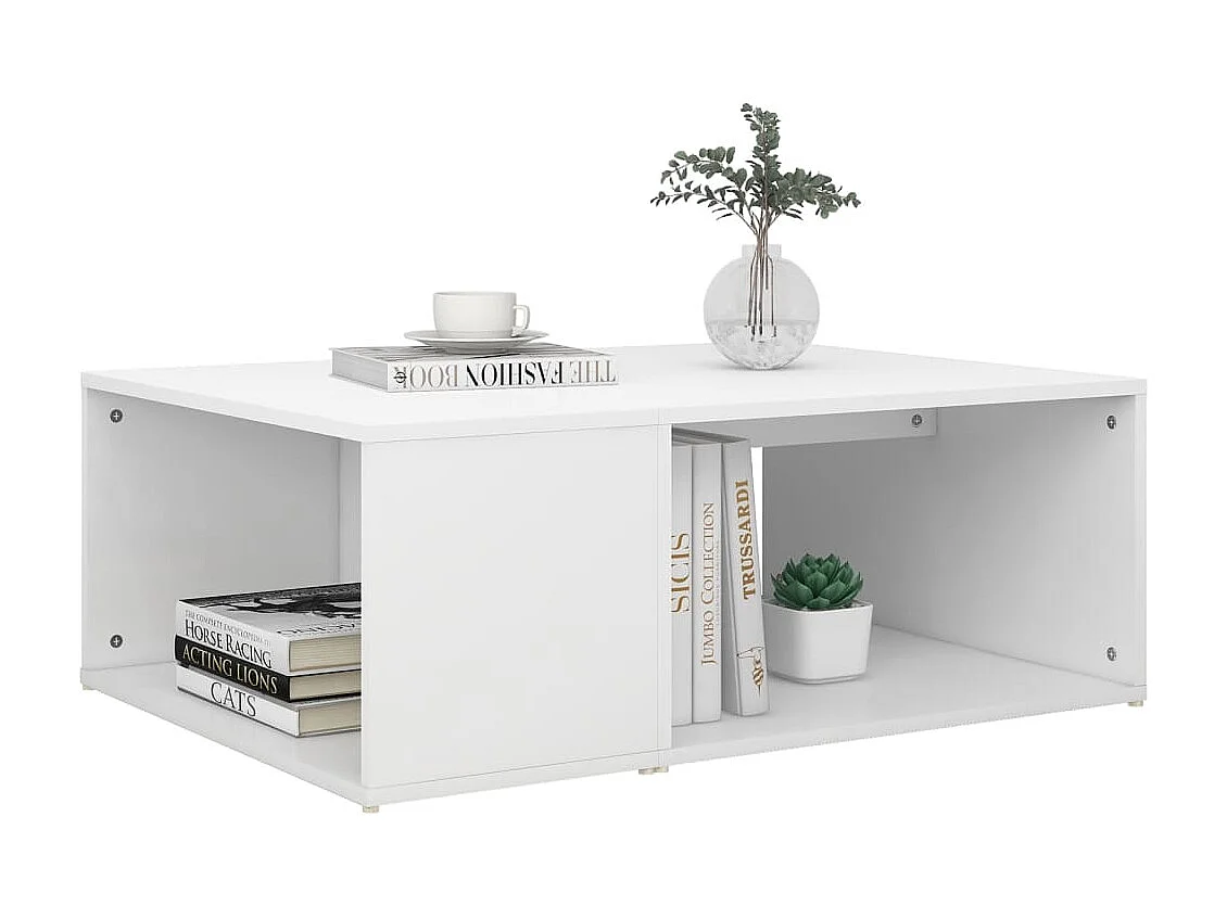 Table basse Blanc 90x67x33 cm Aggloméré OFR85675 BonneVie Meuble