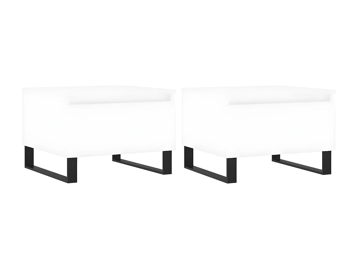 Mesas de centro 2 pcs 50x46x35 cm derivados de madeira branco PT593600