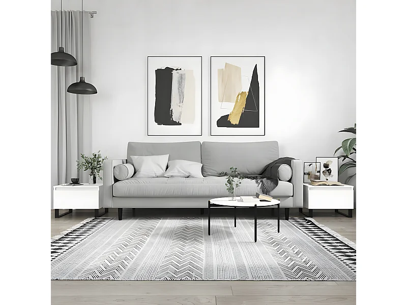 Salontafels 2 st 50x46x35 cm bewerkt hout wit NL763232