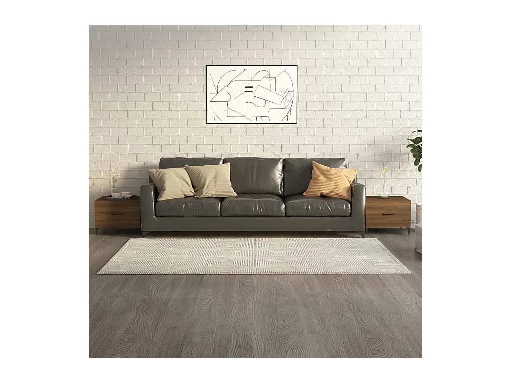 Tables basses avec pieds en métal 2 pcs Chêne marron 50x50x40cm OFR75430 BonneVie Meuble