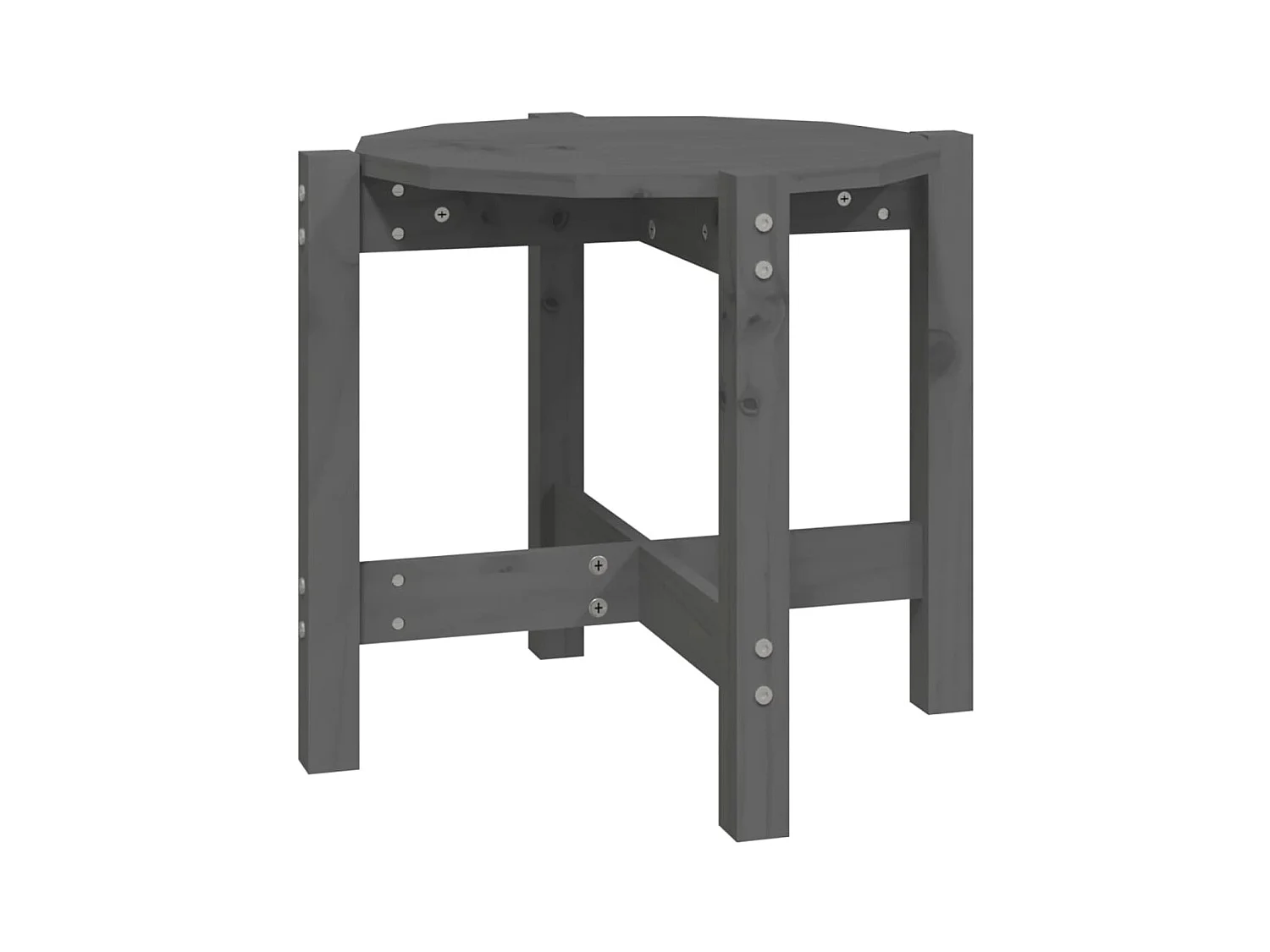 Mesa de centro de madera maciza de pino gris Ø52,5x45 cm ES46392