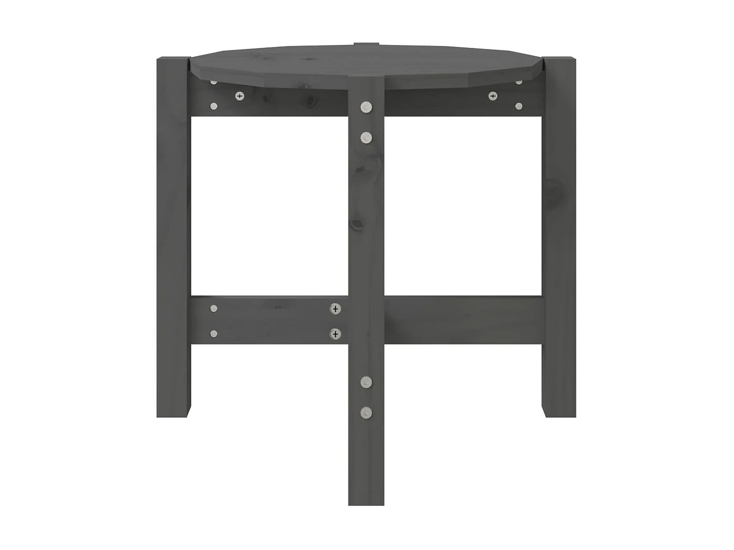 Table basse Gris Ø 52,5x45 cm Bois massif de pin OFR25801 BonneVie Meuble