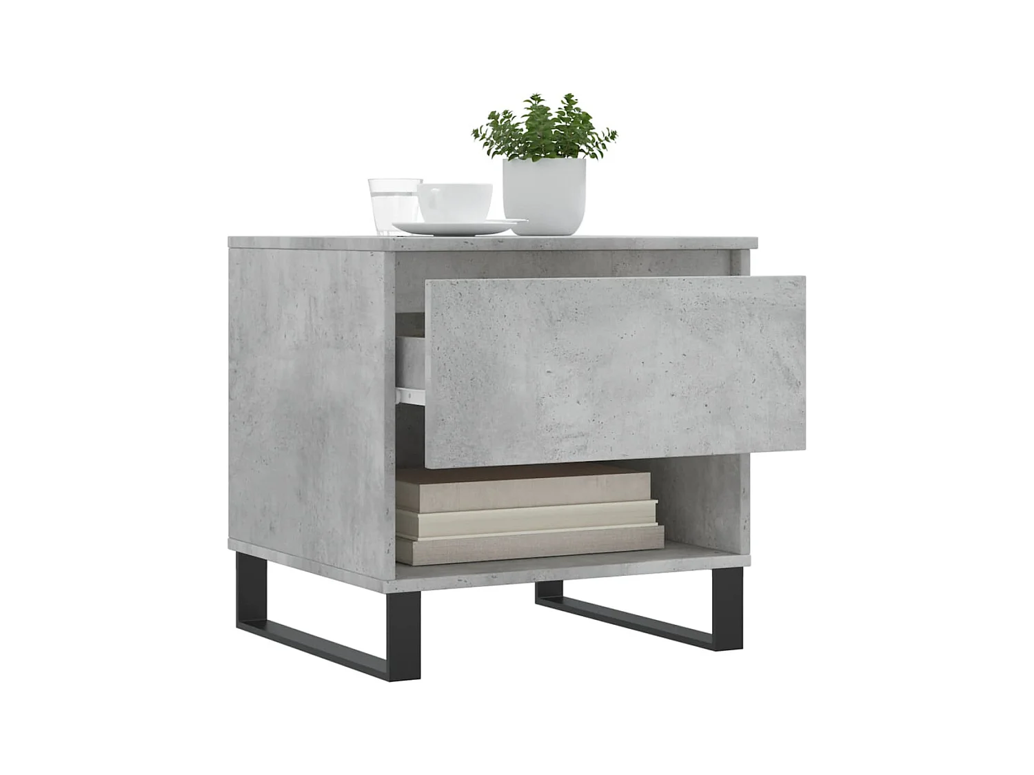 Tables basses 2 pcs gris béton 50x46x50 cm bois d'ingénierie OFR97838 BonneVie Meuble