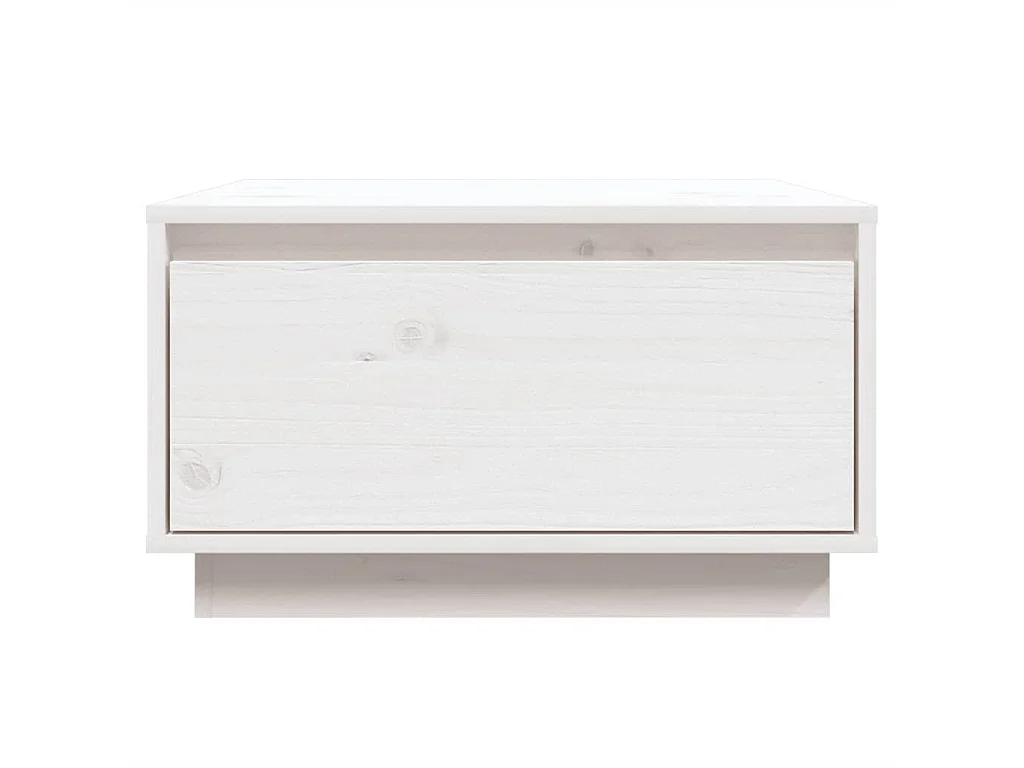 Table basse Blanc 55x56x32 cm Bois massif de pin OFR55108 BonneVie Meuble