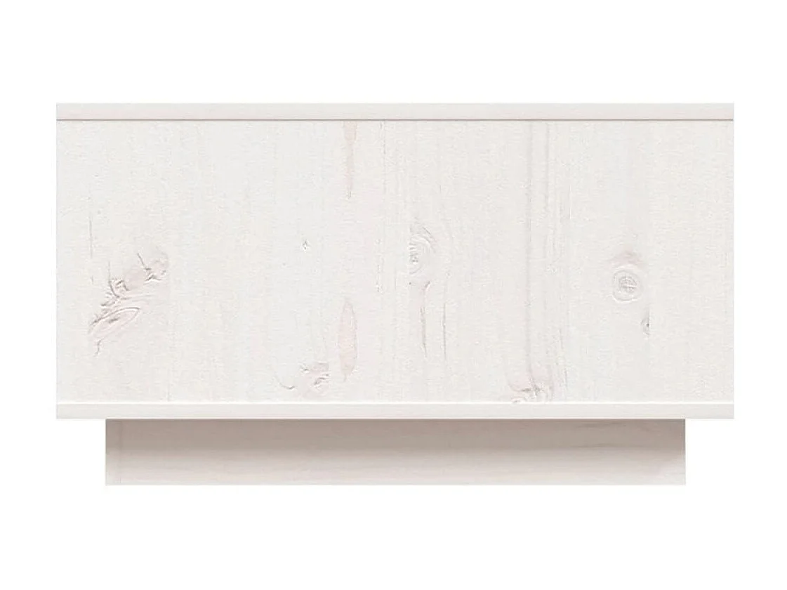 Table basse Blanc 55x56x32 cm Bois massif de pin OFR55108 BonneVie Meuble