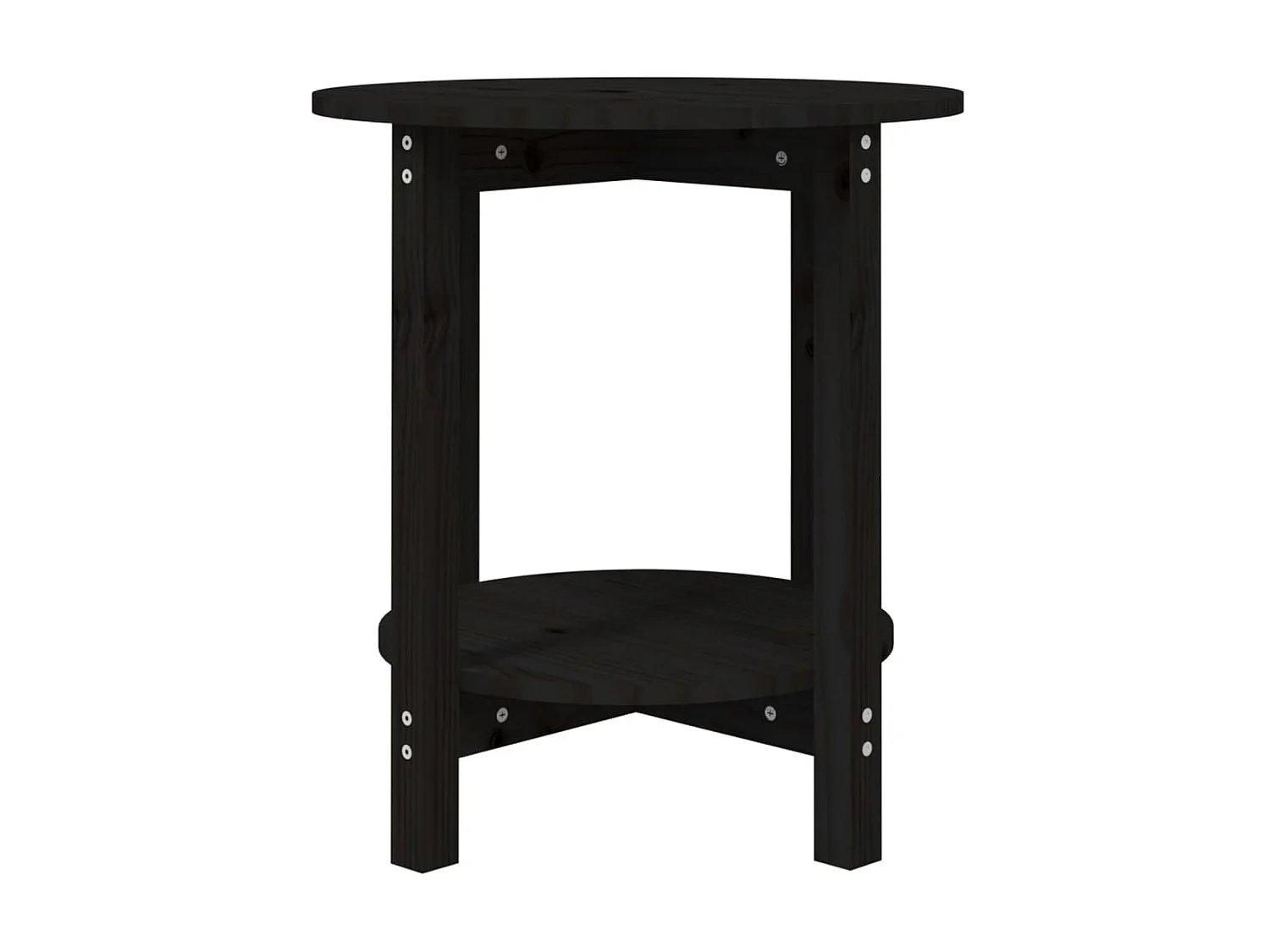 Mesa de centro de madera maciza de pino negro Ø55x60 cm ES23341