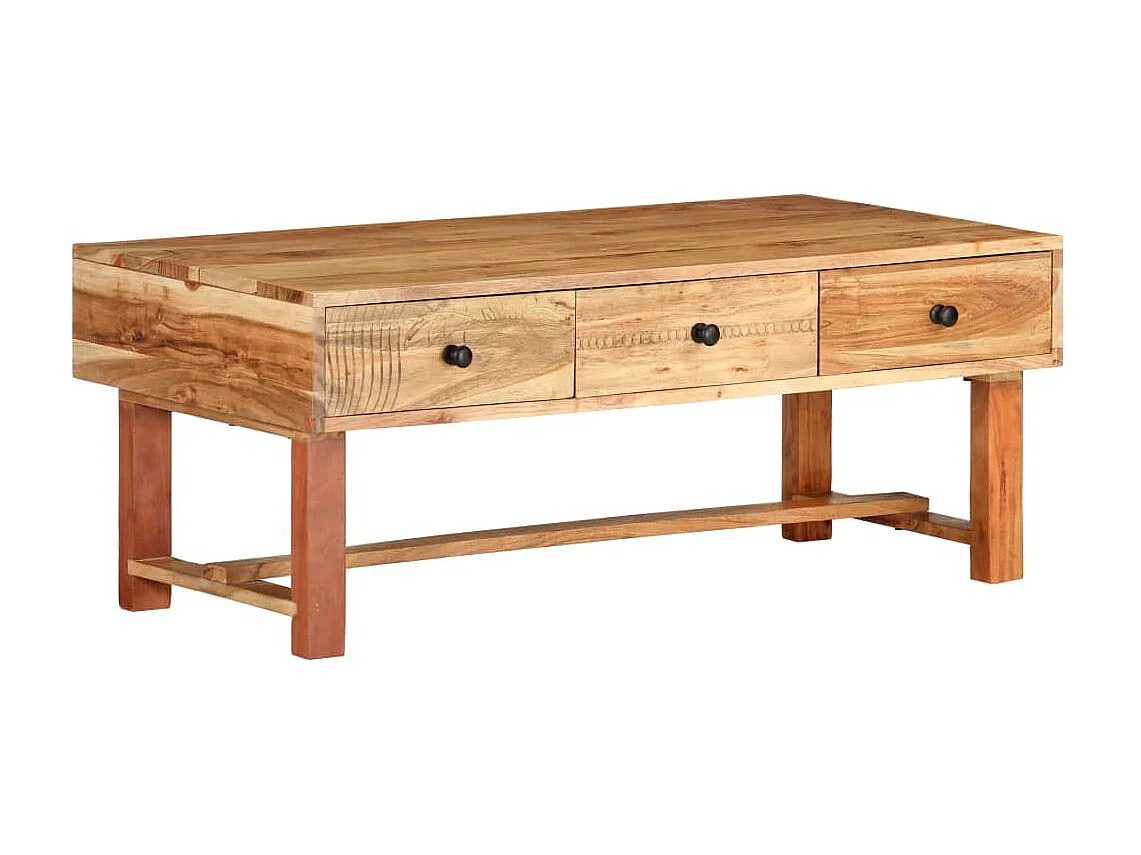 Mesa de centro madera maciza de acacia 100x50x40 cm ES28041