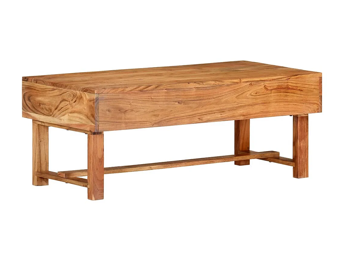 Mesa de centro madera maciza de acacia 100x50x40 cm ES28041
