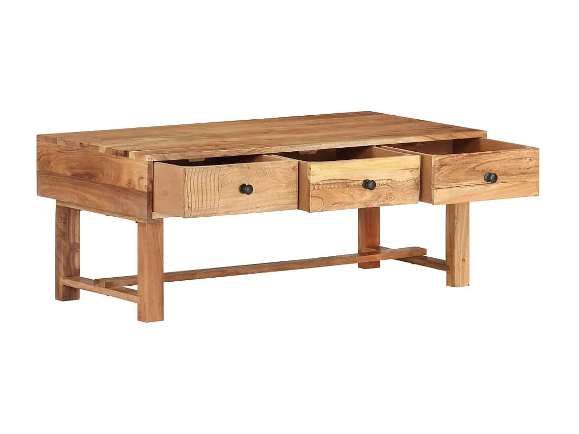 Table basse 100x50x40 cm Bois d'acacia massif OFR17006 BonneVie Meuble