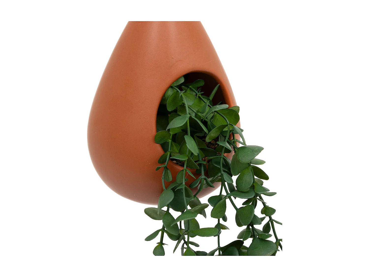 Plante artificielle suspendue dans un pot en céramique Terracotta H 60 cm
