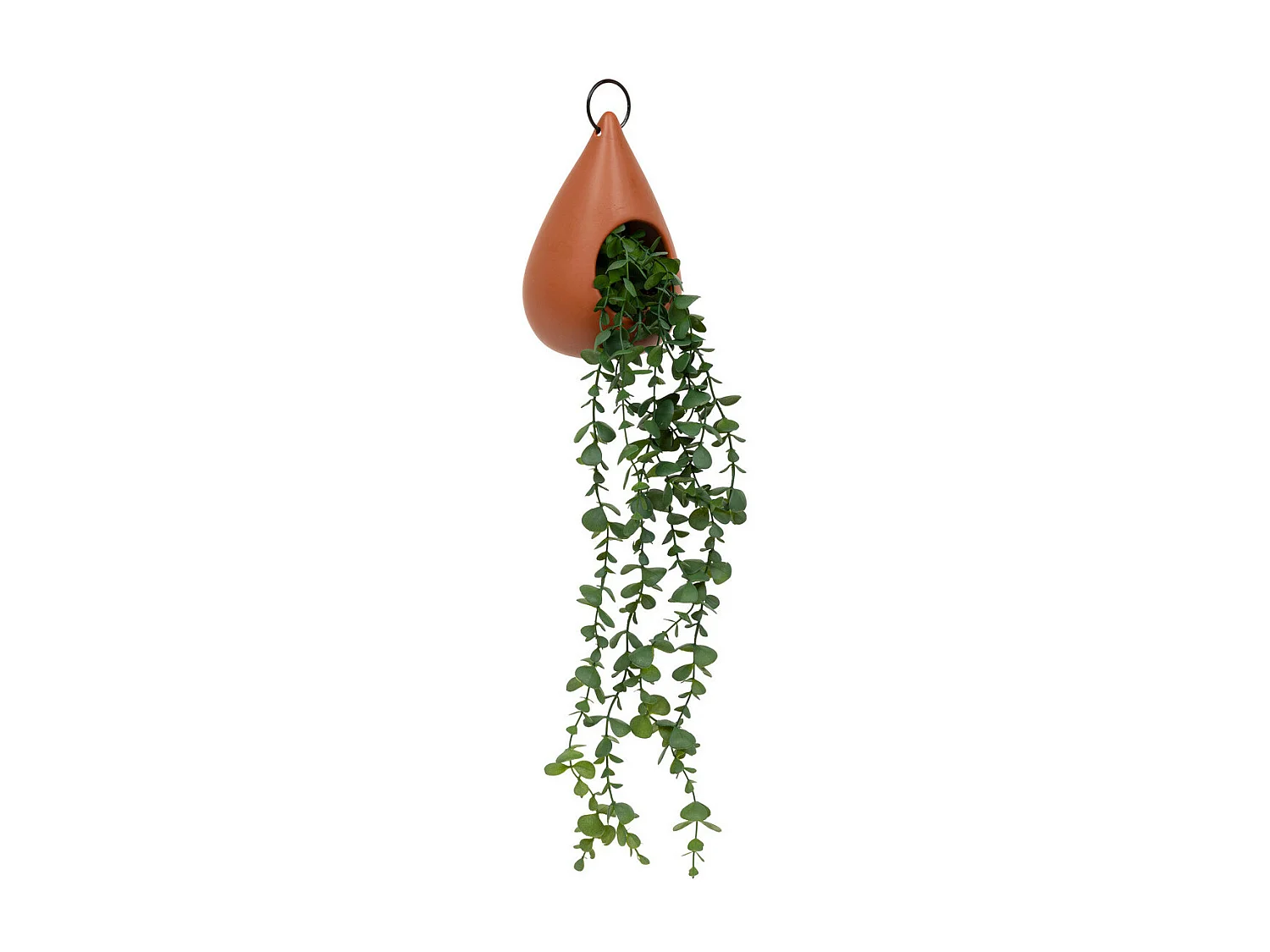 Plante artificielle suspendue dans un pot en céramique Terracotta H 60 cm