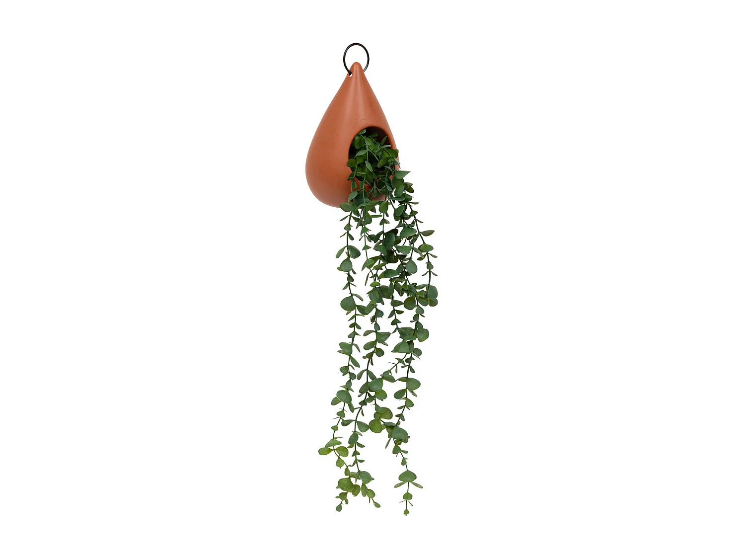 Plante artificielle suspendue dans un pot en céramique Terracotta H 60 cm