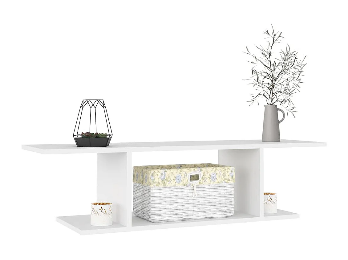 Meuble TV suspendu Blanc 103x30x26,5 cm LWW85275