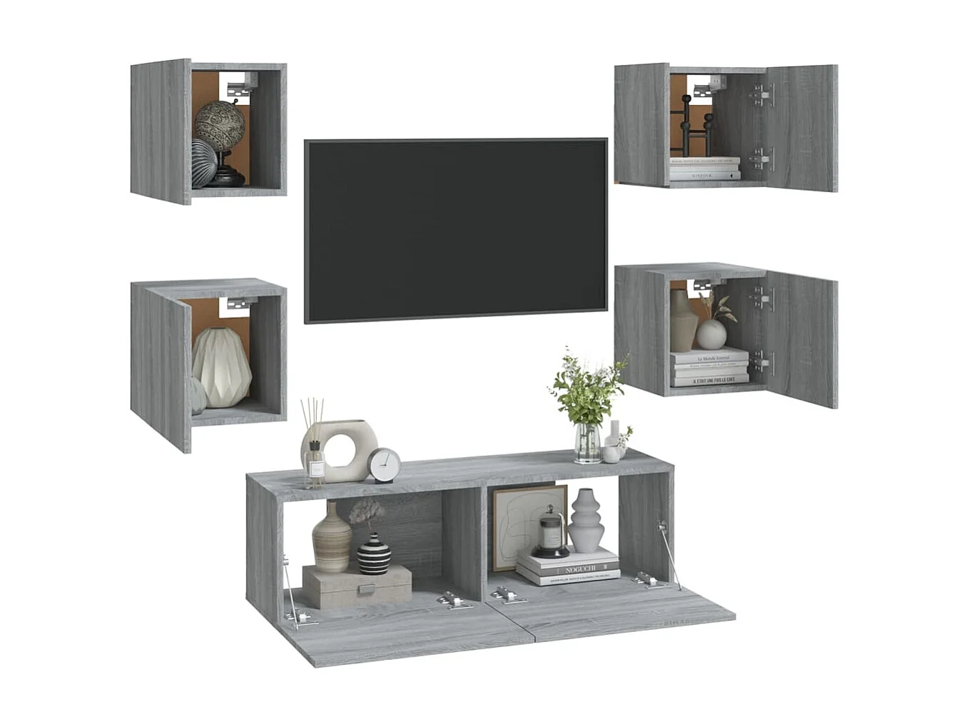 Ensemble de meubles TV muraux Sonoma gris Bois d'ingénierie GR76935