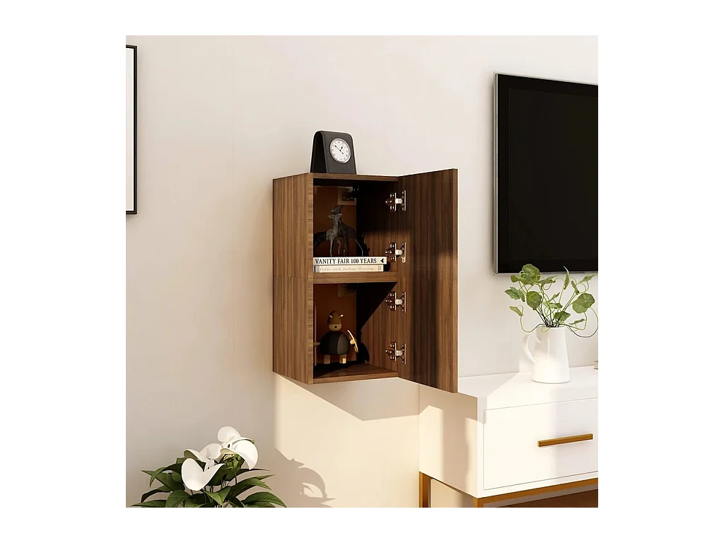 Tv-wandmeubelen 4 st 30,5x30x30 cm bruin eikenkleur NL536305