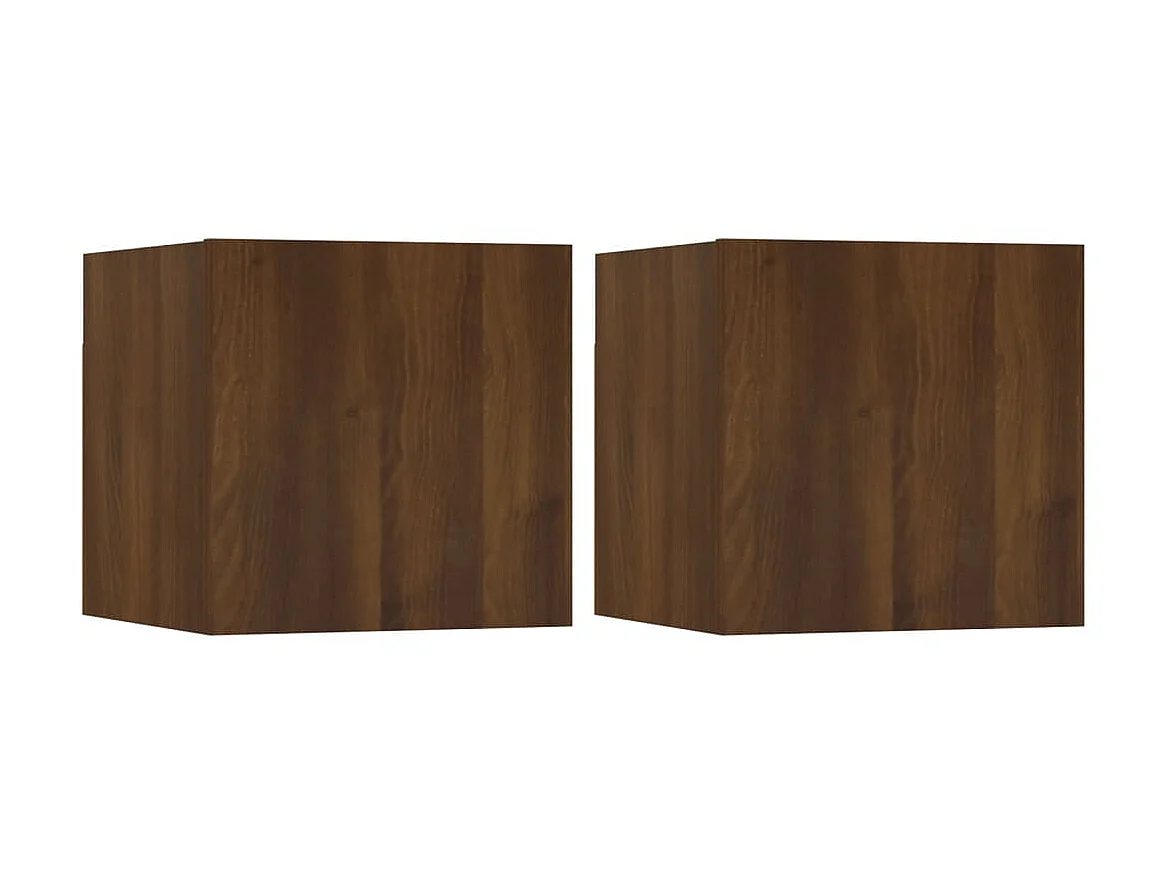 Muebles para TV de pared 2 uds roble marrón 30,5x30x30 cm ES67309