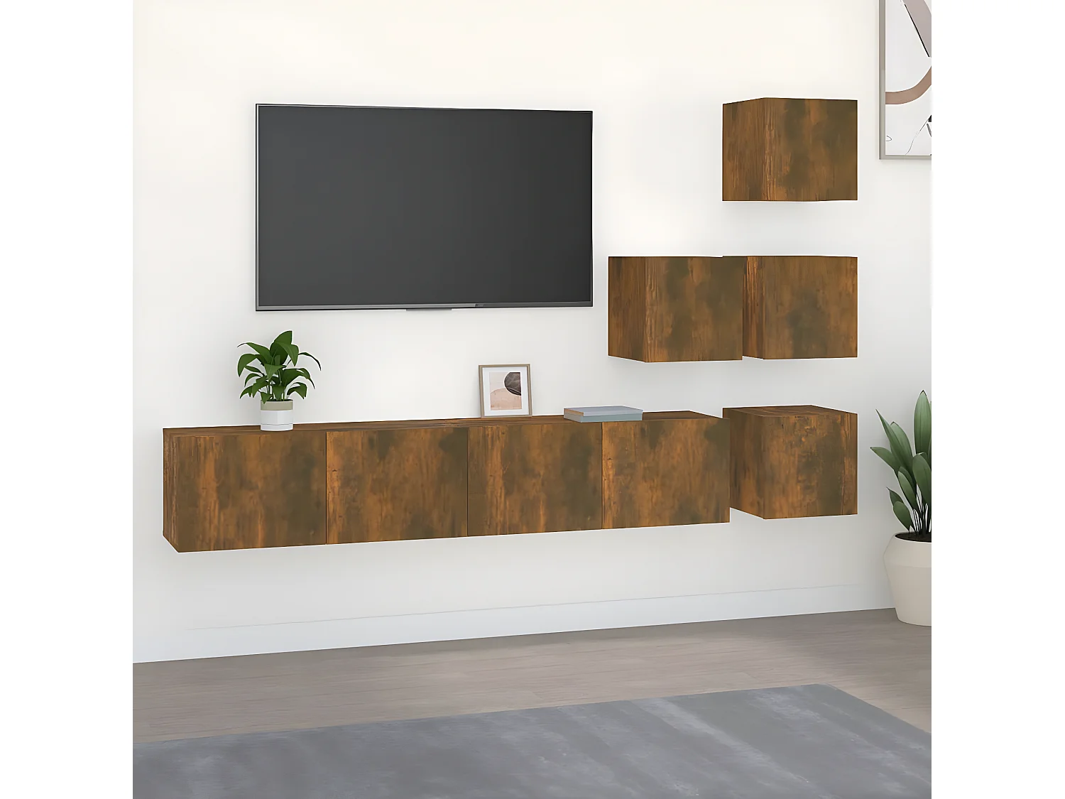 TV-Wandschrank,TV-Hängeschrank Räuchereiche Holzwerkstoff -gkd482556