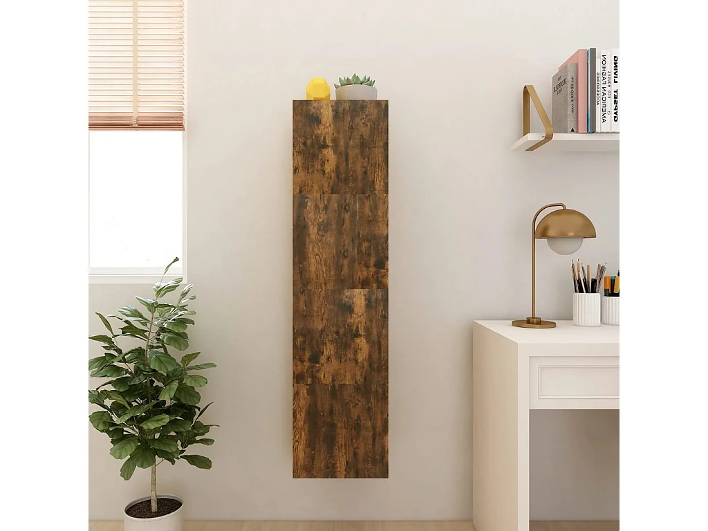 Tv-wandmeubelen 4 st 30,5x30x30 cm gerookt eikenkleurig NL374359