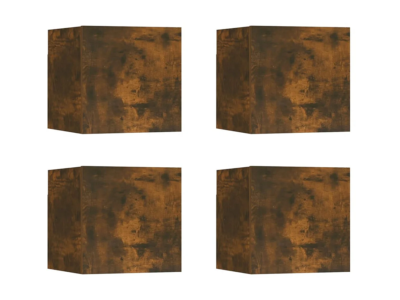 Muebles para TV de pared 4 uds roble ahumado 30,5x30x30 cm ES46021