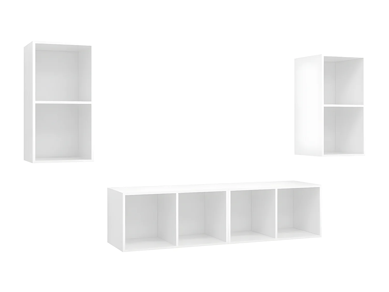 TV-Schränke,TV-Wandschränke 4 Stk. Weiß Holzwerkstoff -gkd111367