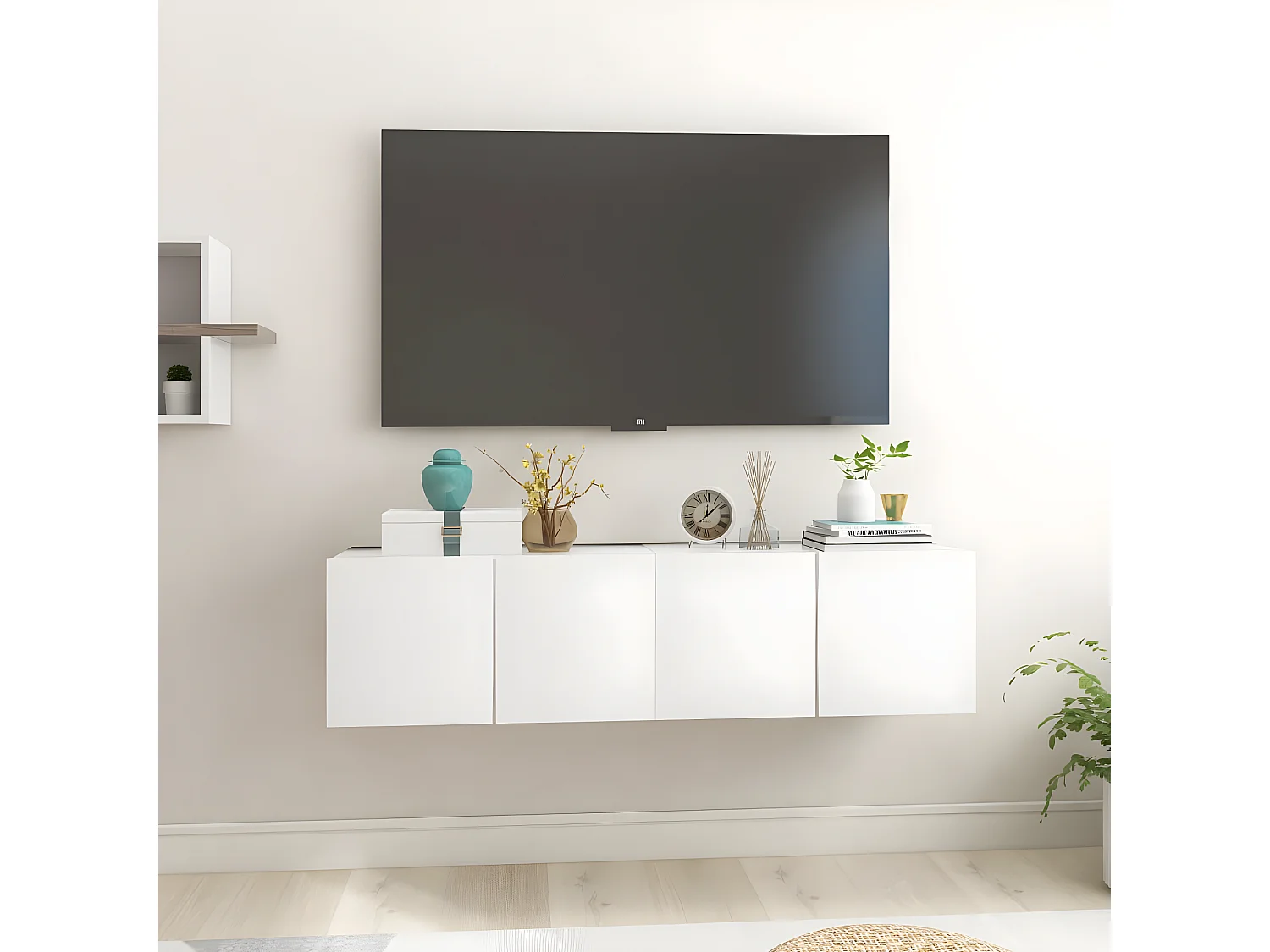 Muebles colgantes de TV 2 unidades blanco 60x30x30 cm ES68969