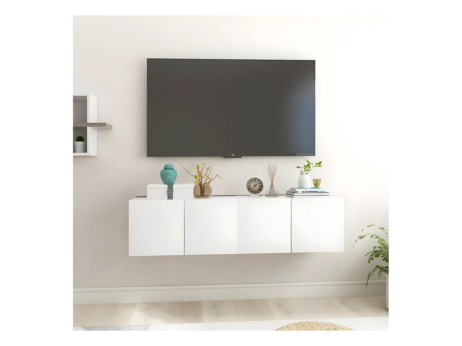 2 pcs Meubles TV suspendus Blanc 60x30x30 cm LWW80129