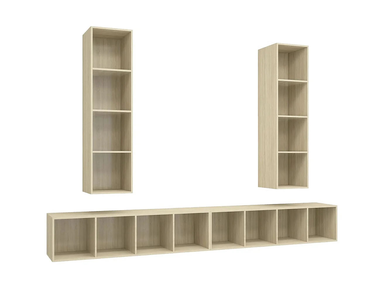 Armários de parede p/ TV 4pcs derivados madeira carvalho sonoma PT627456