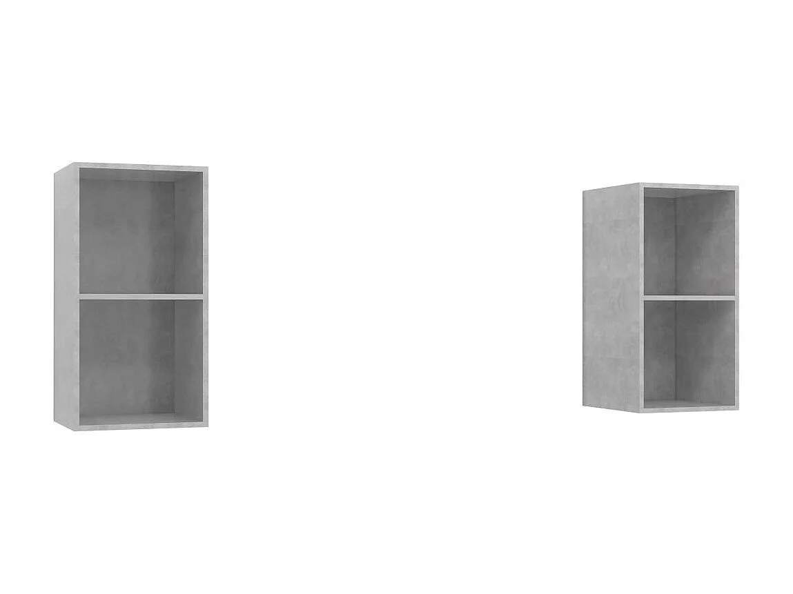 2 pcs Meubles TV suspendus Gris béton Aggloméré LWW68199