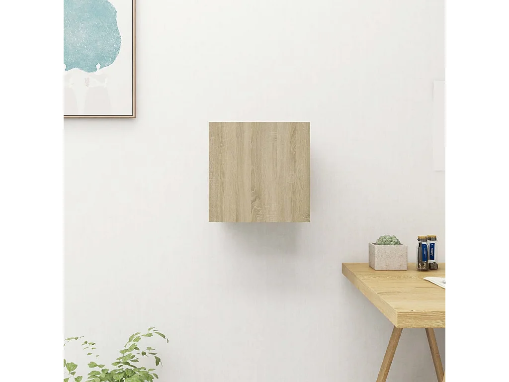 Mueble de salón de pared roble Sonoma 30,5x30x30 cm ES59630