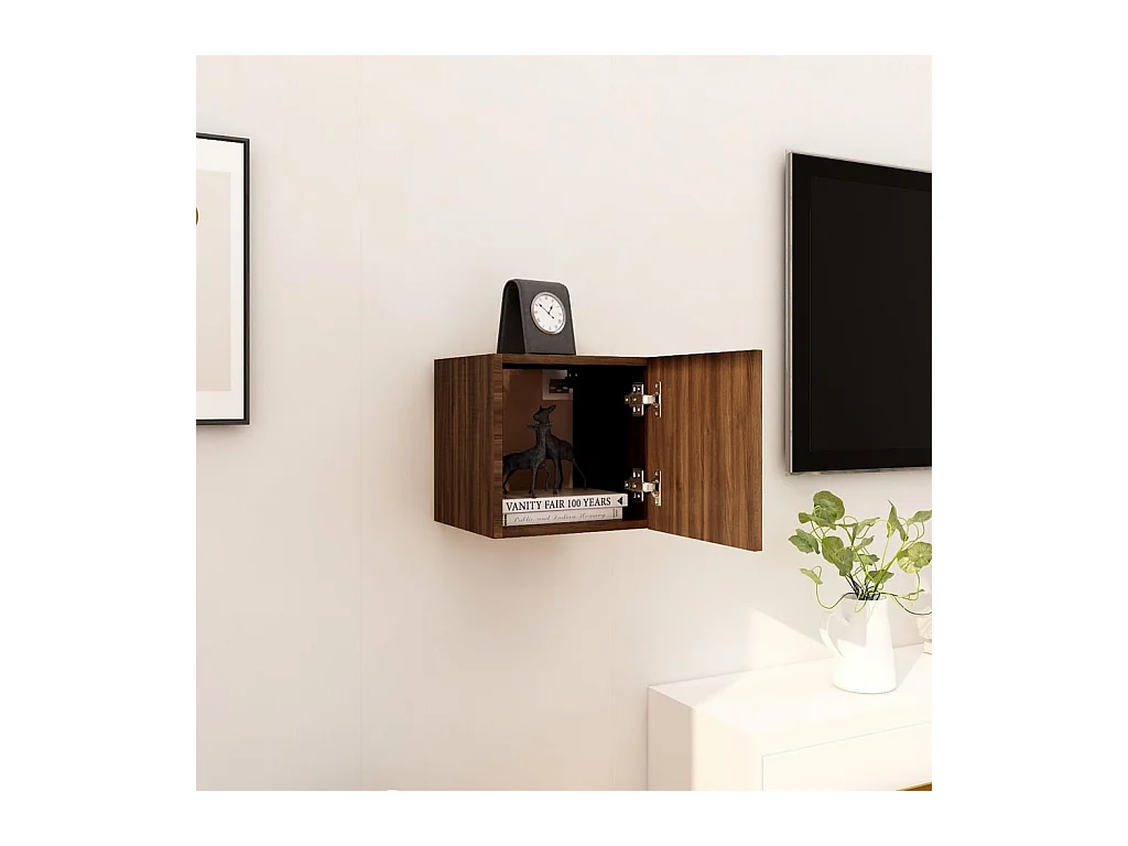 Tv-wandmeubel 30,5x30x30 cm bruin eikenkleur NL615546